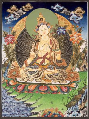 White Tara Thangka | Genuine Hand-painted Female Bodhisattva
